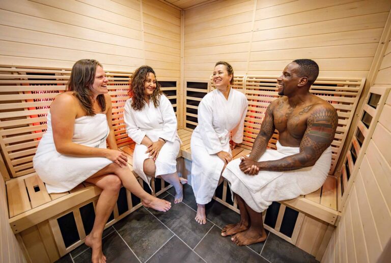 Group enjoying a sauna session together